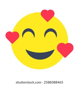 A beautiful design icon of love emoji