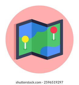 A beautiful design icon of map
