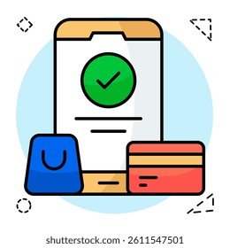 A beautiful design icon of mobile card payment