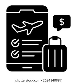 A beautiful design icon of mobile flight booking