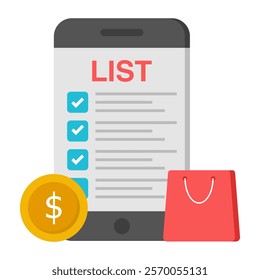 A beautiful design icon of mobile list