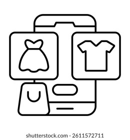 A beautiful design icon of mobile shopping