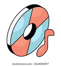 A beautiful design icon of music disk
