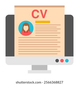 A beautiful design icon of online cv