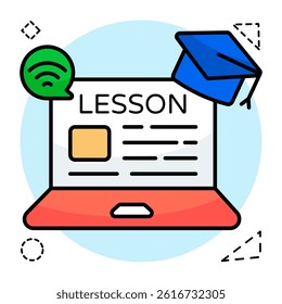 A beautiful design icon of online lesson