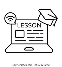 A beautiful design icon of online lesson