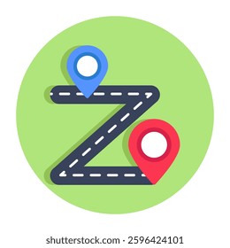 A beautiful design icon of route