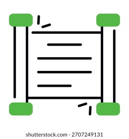 A beautiful design icon of scroll letter 