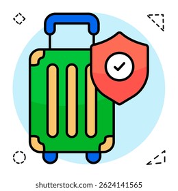 Um belo ícone de design de bagagem segura