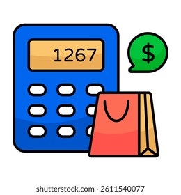 A beautiful design icon of shopping calculation