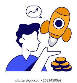 Um belo ícone de design de start-up