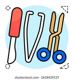 A beautiful design icon of surgical tools