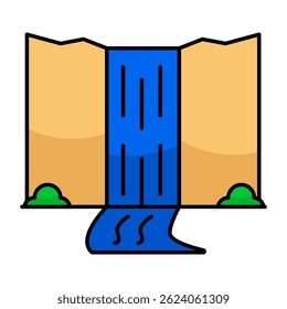 A beautiful design icon of waterfall