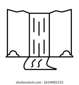 A beautiful design icon of waterfall