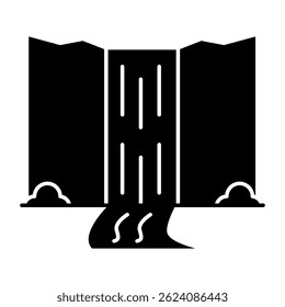 A beautiful design icon of waterfall