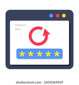 A beautiful design icon of web reset password