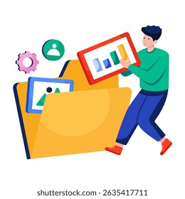 A beautiful design illustration of data folder