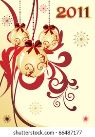 beautiful design illustration for new year 2011