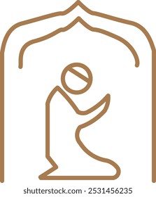 Beautiful design illustration of people praying in the mosque