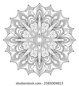 Beautiful design mandala colouring page 