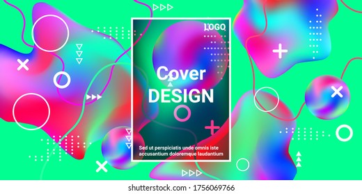 Beautiful  design poster 3d, great design for any purposes. Bright smooth mesh is blurred by a futuristic pattern in pink, blue, green, yellow, purple tones. Trendy creative vector cosmic gradient.