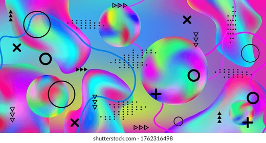 Beautiful  design poster 3d, great design for any purposes. Minimal style concept. Colorful abstract background. Gradients waves music background.