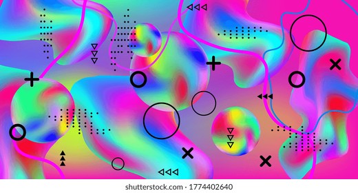 Beautiful  design poster 3d, great design for any purposes. Minimal style concept. Colorful abstract background. Gradients waves music background.