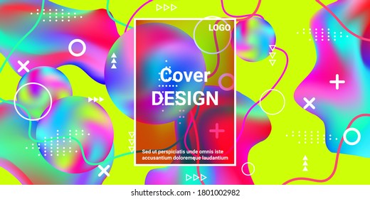 Beautiful  design poster 3d, great design for any purposes. Bright smooth mesh is blurred by a futuristic pattern in pink, blue, green, yellow, purple tones.  Minimal geometric cover.