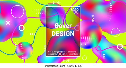 Beautiful  design poster 3d, great design for any purposes. Bright smooth mesh is blurred by a futuristic pattern in pink, blue, green, yellow, purple tones. Gradients waves music background.