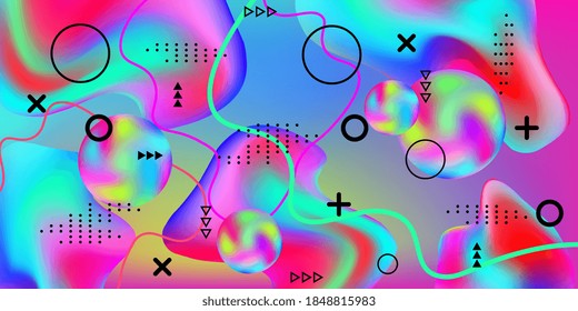 Beautiful  design poster 3d, great design for any purposes. Minimal style concept. Colorful abstract background. Gradients waves music background.