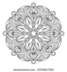 Beautiful design round shape mandala illustration vector