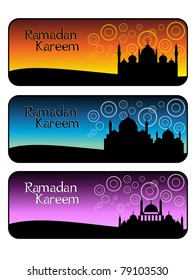 beautiful design set of header for ramazan