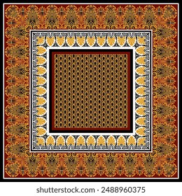 Beautiful design of silk scarf with traditional ancient Greek patterns 