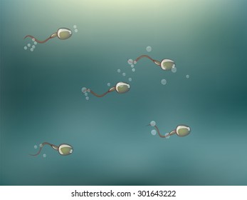 beautiful design of sperms in the liquid