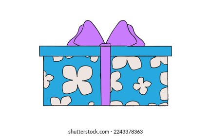 Beautiful design template for concept design. Festive gift box.