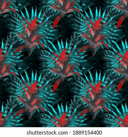 Beautiful design template with low poly tropical leaves on light background for decorative design. Geometric art. Abstract art template. Decorative symbol. Colorful geometric vector illustration