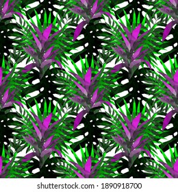 Beautiful design template with low poly tropical leaves on light background for decorative design. Geometric art. Abstract art template. Decorative symbol. Colorful geometric vector illustration