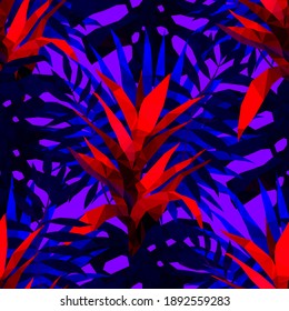 Beautiful design template with low poly tropical leaves on light background for decorative design. Geometric art. Abstract art template. Decorative symbol. Colorful geometric vector illustration