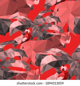 Hermosa plantilla de diseño con hojas tropicales de bajo color sobre fondo de luz para el diseño decorativo. Arte geométrico. Plantilla de arte abstracto. Símbolo decorativo. Ilustración de vector geométrico colorido