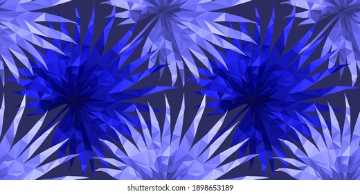Beautiful design template with low poly tropical leaves on light background for decorative design. Geometric art. Abstract art template. Decorative symbol. Colorful geometric vector illustration