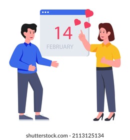 A beautiful design vector of 14th february