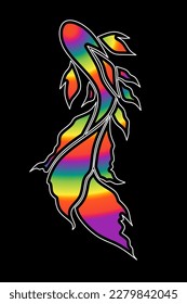 beautiful  design vector beauty of colorful betta fish line art logo with beautiful fins for wallpaper or clothing