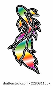 beautiful  design vector beauty of colorful betta fish line art logo with beautiful fins for wallpaper or clothing