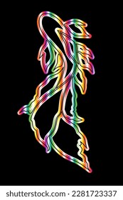 beautiful  design vector beauty of colorful betta fish line art logo with beautiful fins for wallpaper or clothing
