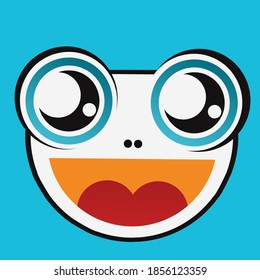 beautiful design vector beauty of cute smile white frog