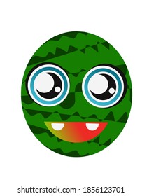 beautiful design vector beauty of cute smile green watermelon