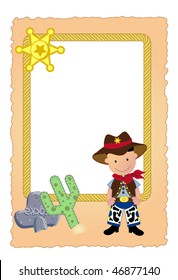 a beautiful design of a vector cowboy card and elements.