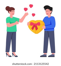 A beautiful design vector of giving gift