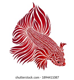 Beautiful design vector logo of betta fish with beautiful fins