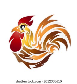 Beautiful design vector logo of golden roaster for brand or clothing